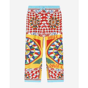 dolce gabbana pantaloni pigiama|Pantalone pigiama in seta stampata .